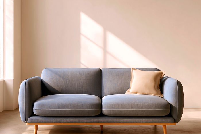 Sofá depois da higienização, limpo e renovado